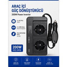 MMctech 200 Watt 12-220V Çakmak Çevirici Modified Sinus Inverter Çevirici Superbox-Pc