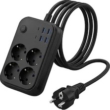 Bezos Akım Korumalı Uzatma Prizi 4 USB 2 Type C Dayanıklı ve Güvenli Tasarım 0