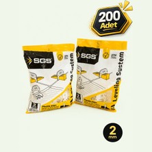 Seviye Tespit Klipsi 2 mm 200 Adet Seramik Fayans Eşitleme Sistemi Derz Ayar Aparatı