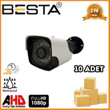 2 Mp 1080P 18 Smd LED Metal Kasa Bullet Ahd Güvenlik Kamerası 10 Adet Koli