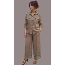 Boutique Bade Italyan Camel Renk Keten Takım