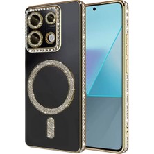 Mey Ithalat®   Redmi Note 13 Pro 4g Joke Simli Magneticsafe Kılıf - Gold