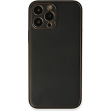 Mey Ithalat®  iPhone 13 Pro Max Kılıf Coco Deri Silikon Kapak - Siyah