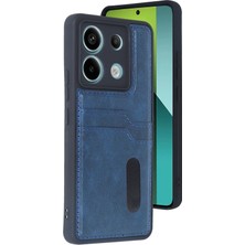 Mey Ithalat®   Redmi Note 13 Pro 5g Kılıf Sara Kartvizitli Deri Kılıf - Lacivert
