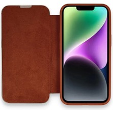 Mey Ithalat®  iPhone 14 Pro Kılıf Dolpin Kapaklı - Kahverengi