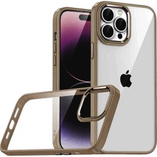 Mey Ithalat®   iPhone 15 Pro Max  Lensli Silikon - Çöl Titanyum
