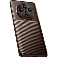 Mey Ithalat®   Reno 11 Fs Kılıf Auto Focus Karbon Kapak - Kahverengi