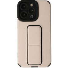 Mey Ithalat®  iPhone 13 Pro Max Kılıf Mega Standlı Silikon - Gold