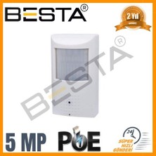 5 Mp 1440P 48 Ir LED Ip Poe Dahili Mikrofonlu Pır Dedektör Görünümlü Güvenlik Kamerası