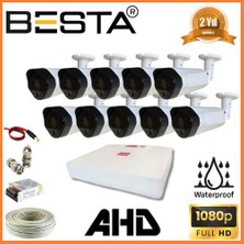2 Mp 1080P 10 Dış Mekan Kameralı Ahd Güvenlik Seti