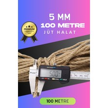 5 mm 100 Metre Jüt Halat Dekoratif Hasır Ip Urgan Süs