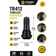 Ziverbey TR412 Tubeless Motosiklet Sibobu 36 mm Kauçuk Kısa Lastik Sibobu 19,5 mm
