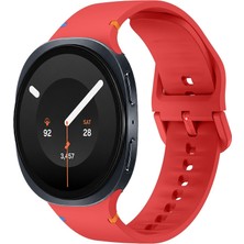 Novstrap Samsung Galaxy Watch 9 40MM 44MM ile Uyumlu Kordon Dikişli Silikon Kayış Tam Uyumlu Pimli