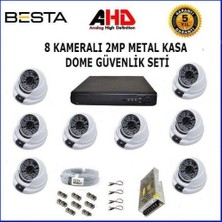 2mp Ahd 1080P Gece Görüşlü 8 Kameralı Dome Güvenlik Sistemi
