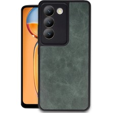 Mey Ithalat®  Vivo V30 Lite 4g Kılıf Aras Deri Kapak - Koyu Yeşil