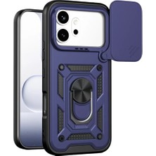 Mey Ithalat®  Huawei Honor 600 Pars Lens Yüzüklü Silikon - Lacivert