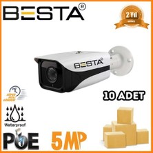 5 Mp 4 Bıg LED Ip Poe Bullet Güvenlik Kamerası 10 Adet Koli
