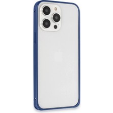 Mey Ithalat®  iPhone 15 Pro Max Metal Bumper Mat Kapak - Lacivert