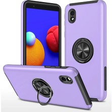 Mey Ithalat®  Samsung Galaxy A01 Core Kılıf Elit Yüzüklü Kapak - Mor