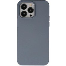 Mey Ithalat®  iPhone 15 Pro Max Kılıf Nano Içi Kadife Silikon - Gri