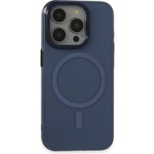 Mey Ithalat®  iPhone 15 Pro Kılıf Anka Pc Magneticsafe Sert Metal Kapak - Lacivert