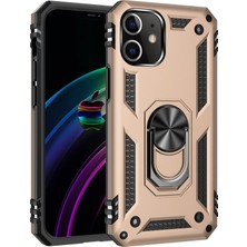 Mey Ithalat®  iPhone 12 Mini Kılıf Sofya Yüzüklü Silikon Kapak - Gold