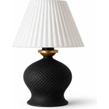 Luxury Tasarımlı Abajur – Yatak Odası ve Çocuk Odası Için Dekoratif Aydınlatma 31X45 cm Alt Siyah