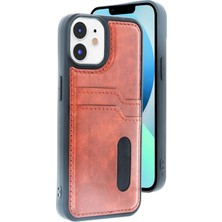 Mey Ithalat®  iPhone 11 Kılıf Sara Kartvizitli Deri Kılıf - Taba