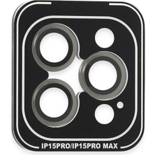 Mey Ithalat®  iPhone 15 Pro Max Pvd Metal Kamera Lens - Gri