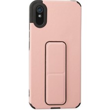 Mey Ithalat®   Redmi 9A Kılıf Mega Standlı Silikon - Pudra