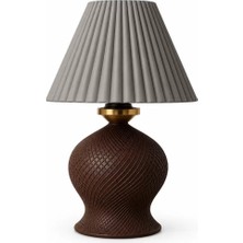 Luxury Tasarımlı Abajur – Yatak Odası ve Çocuk Odası Için Dekoratif Aydınlatma 31X45 cm Üst Gri Alt Kahverengi
