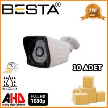 2 Mp 1080P 6 Atom LED Bullet Ahd Güvenlik Kamerası 10 Adet Koli