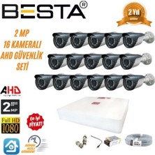 2 Mp Ahd 1080P Gece Görüşlü 16 Kameralı Güvenlik Sistemi