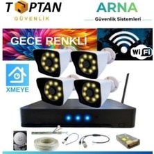5 Mp Lens 2 Mp 1080P Gece Renkli 4 Kameralı Wıfı Özellikli Kamera Seti 2 Tb HDD