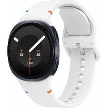 Novstrap Samsung Galaxy Watch 9 40MM 44MM ile Uyumlu Kordon Dikişli Silikon Kayış Tam Uyumlu Pimli