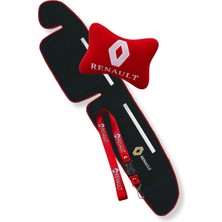 Tusba Market Renault Broadway R9 R11 Spring Fairway Flash Torpido Halısı & Kırmızı Araç Boyun Yastığı & Oto Ayna Askısı Seti
