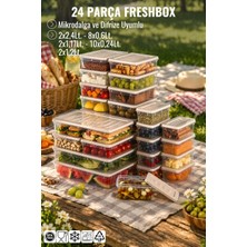 Empressco 24'lü Set Freshbox Mikrodalga ve Difrize Uygun Saklama Kabı Krem