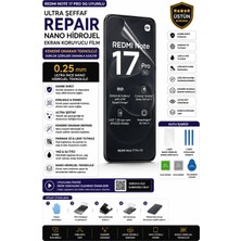 Astakos Redmi Note 17 Pro 5g Uyumlu 0.25 mm Ultra Şeffaf Kendini Onaran Repair Nano Hidrojel Darbe Emici Kırılmaz Ekran Koruyucu Tpu Film