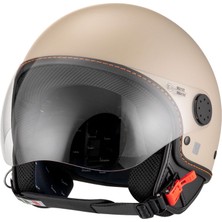 Piaggio Vespa Kask Langhe Visor Demi-Jet *bej-Turuncu*