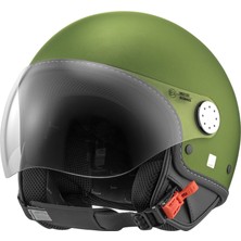 Piaggio Vespa Kask Langhe Visor Demi-Jet *koyu Yeşil*