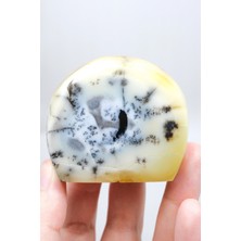 Healcrystal Merlinit (Dendritik Opal) - Mavi Kalsedon ve Bal Opalı Serbest Form | Içgörü ve Denge Taşı, 117G