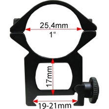 Çift Vidalı 22 mm Dürbün Montaj Ayağı