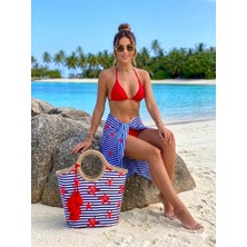 Çanta Tasarımcısı Plaj Bags Plaj Çantası Kırmızı Deniz Yıldızı