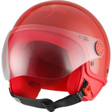 Piaggio Vespa Red Kask Visor Demi-Jet 4.0