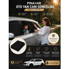 PINAXAR Ford C-Max 2003-2011  Yeni Nesil Kaliteli Çorap Perde Güneşlik, 2'li Yan Cam Güneşlik Perde ( Lastikli )(Suv-Gri)