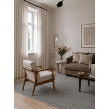 Cadife Grey Bukle Dokulu Makinede Yıkanabilir Modern Halı - Gri