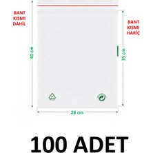 MTKardeşler 100 Adet 28X35+5 cm Şeffaf Yeşil Geri Dönüşümlü Yapışkanlı Naylon Poşet 28X40 Yeşil Dönüşüm Poşet