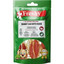 Freshy Rabbit Ear With Duck Ördek Eti Kaplı Tavşan Kulağı Köpek Ödülü 8 Adet 100 gr