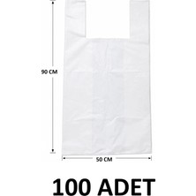MTKardeşler 100 Adet 50X90 cm Kalın Dayanıklı Beyaz Poşet,eşya Taşıma Poşeti, Battal 50X90 cm Poşet ,gıda ile Temasa Uygun Değildir !!!