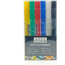 Südor Akrilik Marker Kalem Seti 6lı Ana Renkler 3 mm Uç  AK01